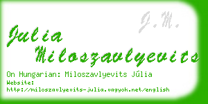 julia miloszavlyevits business card