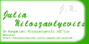 julia miloszavlyevits business card